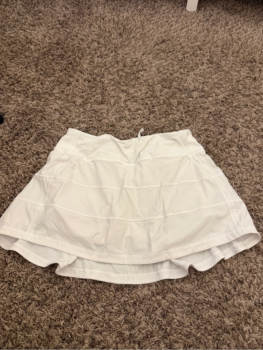 Lululemon- White Women’s Skirt with Built-In Shorts - knot in waistband